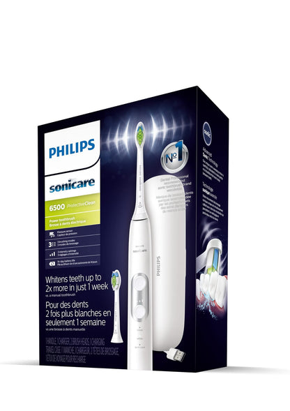 Philips Sonicare ProtectiveClean 6500 Herlaaibare Elektriese Tandeborsel, met Druksensor, 3 Skoonmaakmodusse - Wit (HX6462/05)