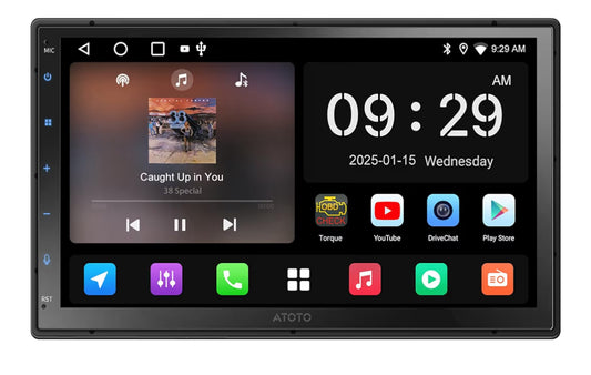 7" Dubbel-DIN Kar Stereo Draadlose CarPlay/Android Auto, In-dash Navigasiestelsel, WiFi/Bluetooth/USB, 24-Bande EQ DSP, AM/FM Radio