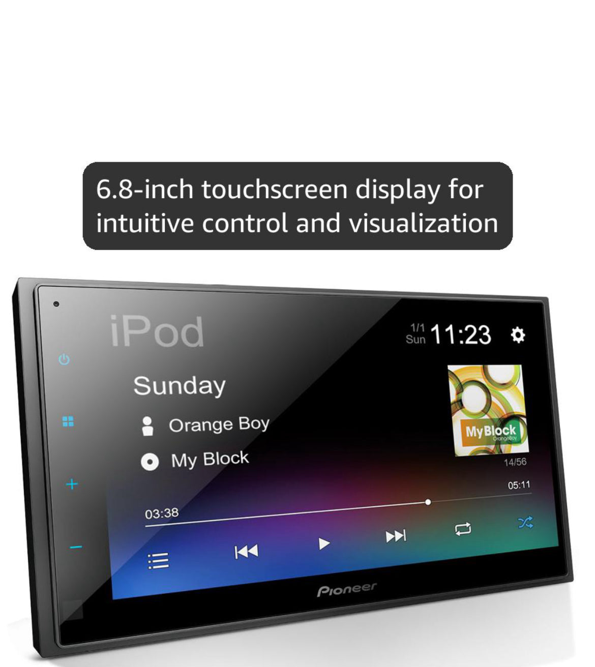 Pioneer DMH-130BT 6.8" Capacitive Touchscreen Double Din Car Stereo
Digital Multimedia Receiver, Bluetooth, Backup Camera, USB, FLAC, AM/FM, Short Chassis, 50W x 4 Output, Steering Wheel Input