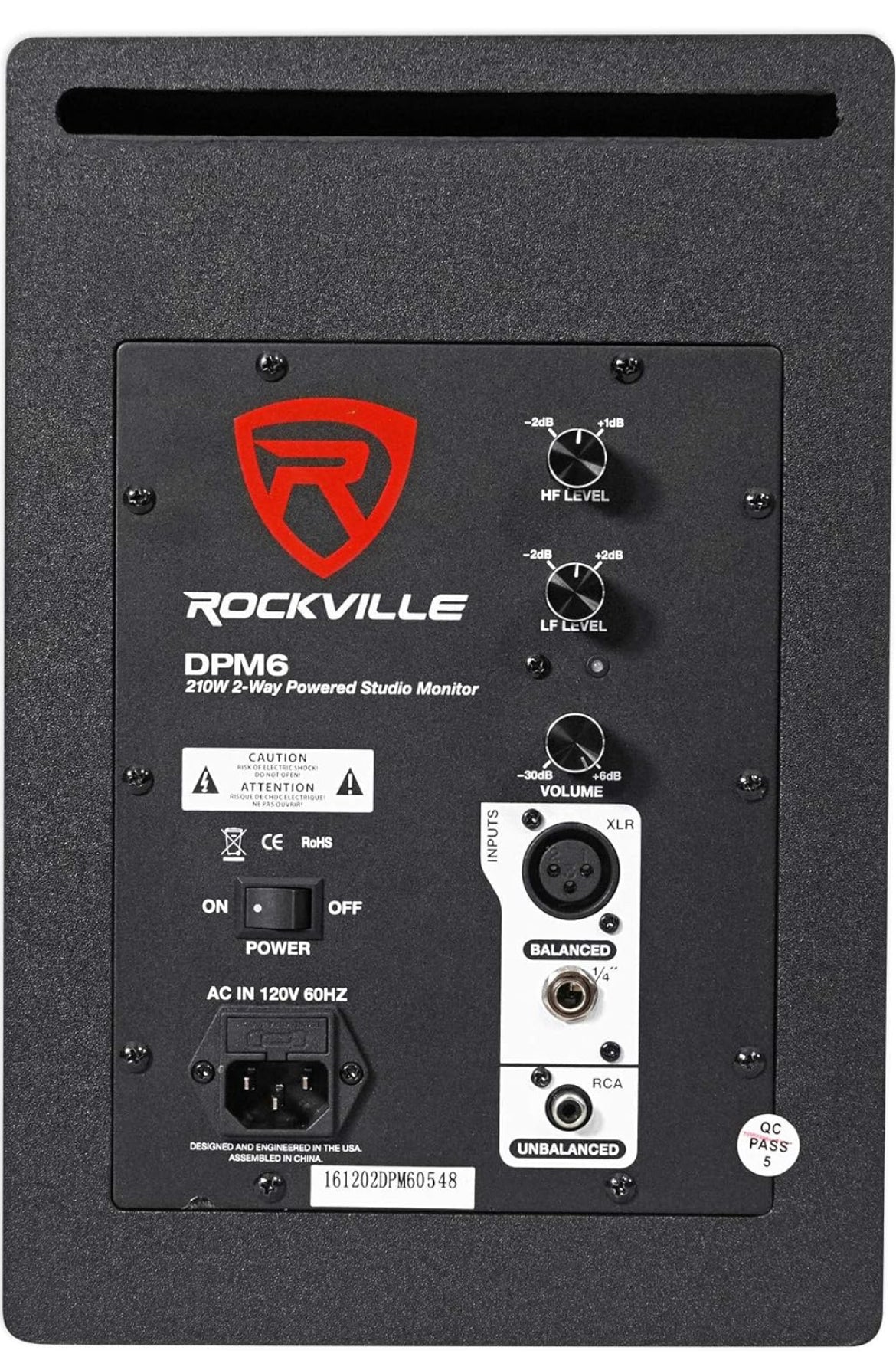 Rockville DPM6B 6.5" 2-Way 210W Black Active/Powered Studio Monitor Speaker