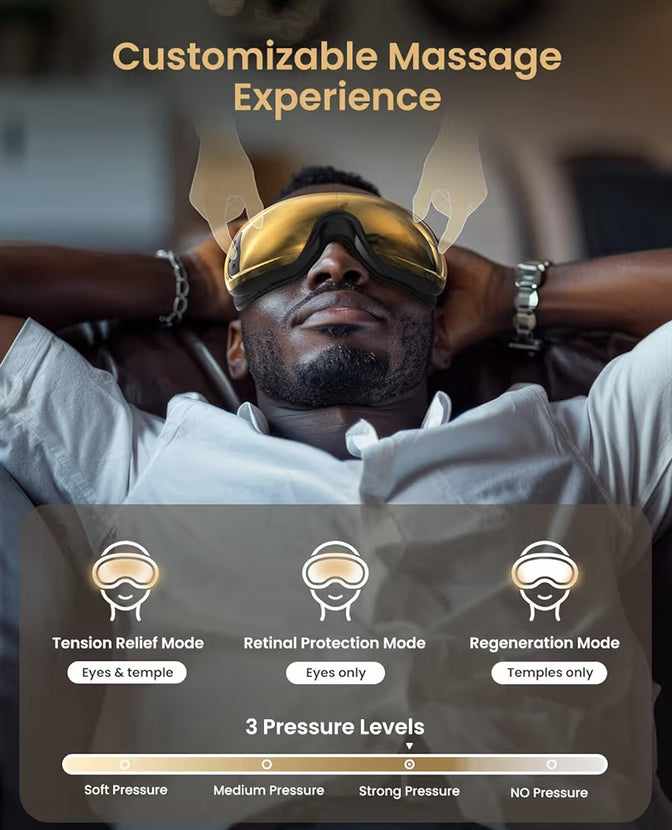Eyeris 3 Eye Massager with Heat and Cooling Voice Control Eye Mask for Migraines, Eye Care with DIY Massage, Reduce Dry Eyes