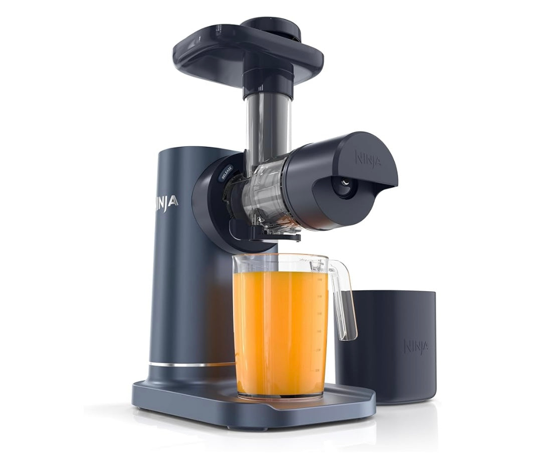 Ninja NeverClog Cold Press Juicer, Powerful Slow Juicer with Total Pulp Control, Countertop, Electric, 2 Pulp Functions - Blue/Navy (JC151NV)