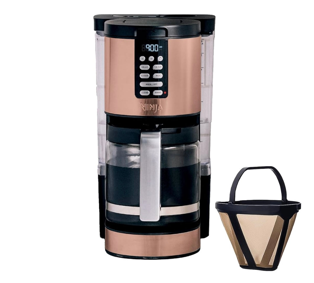Ninja Programmable XL 14-Cup Coffee Maker PRO with Permanent Filter, 2 Brew Styles Classic & Rich - Copper DCM201CP