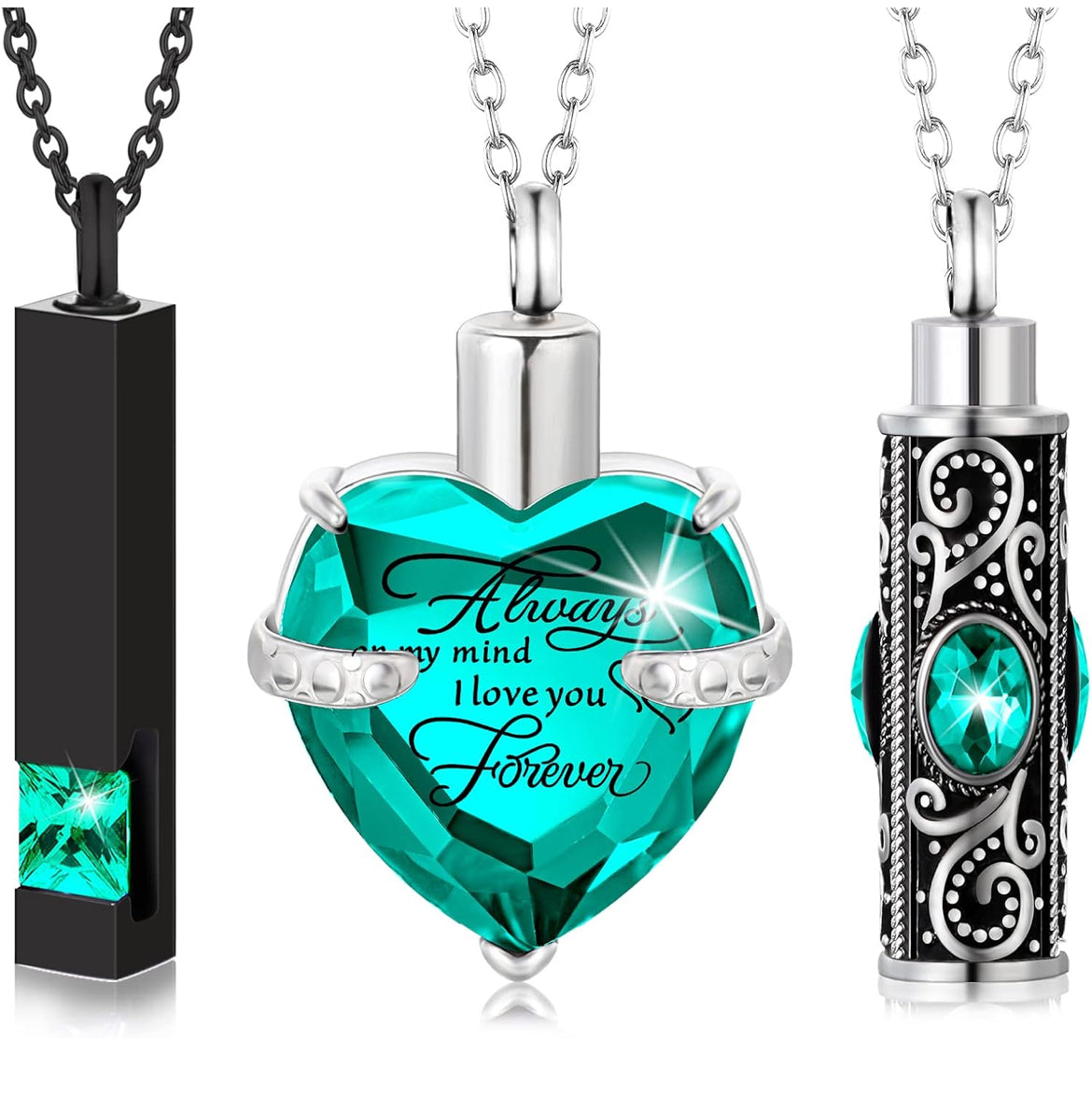Elegante Kremasie-kis Ketting Vertikale Balk Sirkoon Hart Kristal Vlekvrye Staal Gedenkhangertjie