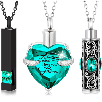 Elegante Kremasie-kis Ketting Vertikale Balk Sirkoon Hart Kristal Vlekvrye Staal Gedenkhangertjie