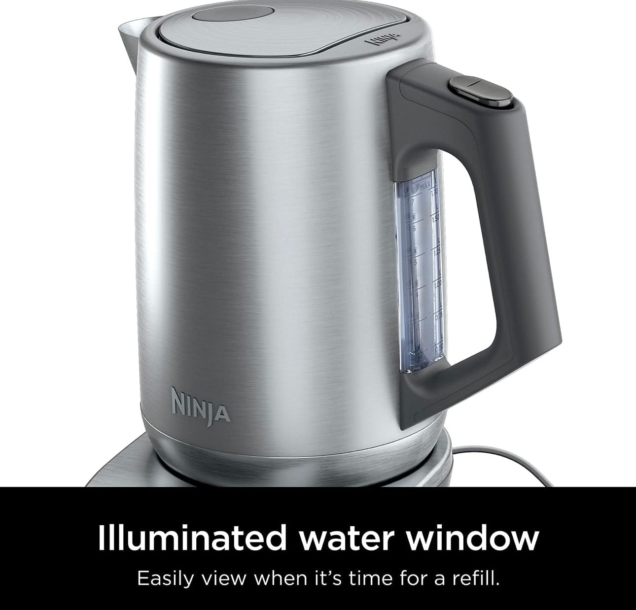 Ninja KT200 Precision Temperature Electric Kettle, 1500 watts 7-Cup Capacity, Hold Temp Setting - Silver