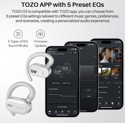 True Open Ear Wireless Lightweight w/ Multi-Angle, Dual-Axis Design for Long-Lasting Comfort - White