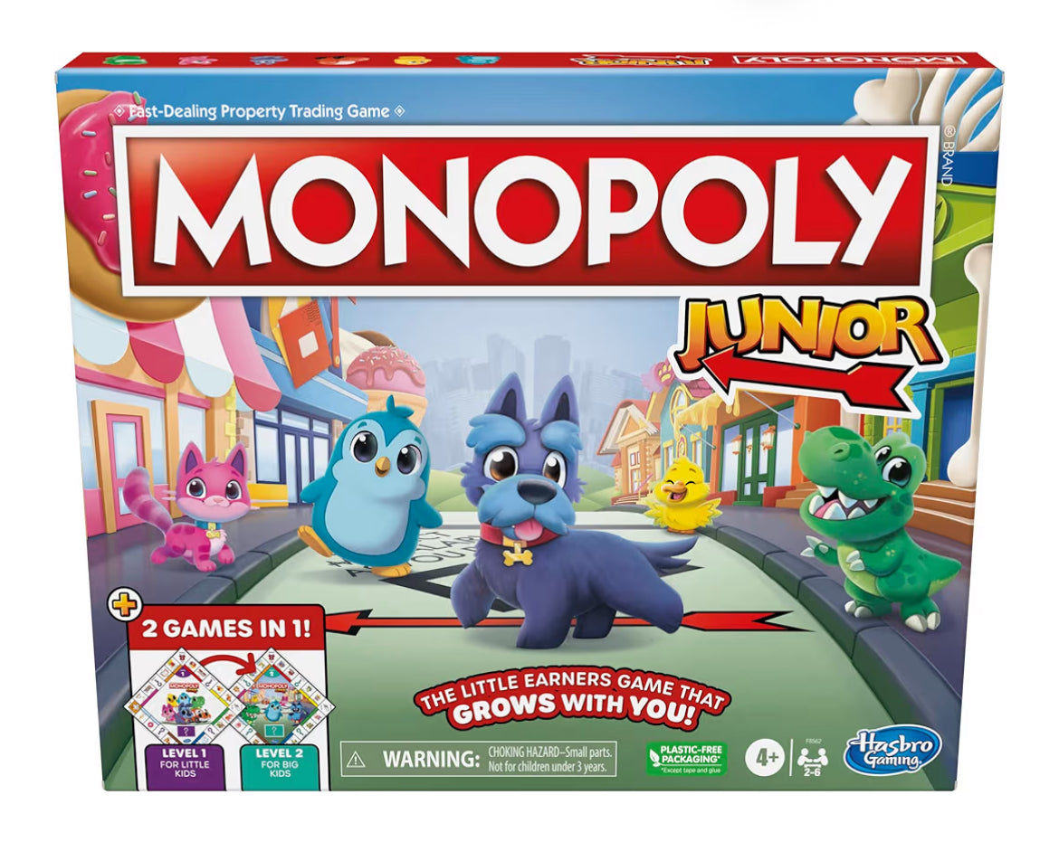 Hasbro Gaming Monopoly Junior Board Game - 2-Sided Gameboard