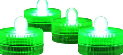 Submersible LED Lights Battery Powered Underwater Waterproof LED Tea Light Candles for Events Decor Lighting - (Green)