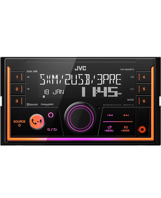 JVC KW-X855BTS Bluetooth-motorstereo-digitale media-ontvanger met USB-poort, AM/FM-radio, MP3-speler, Amazon Alexa, Android, iPhone, dubbel-DIN, 13-band EQ