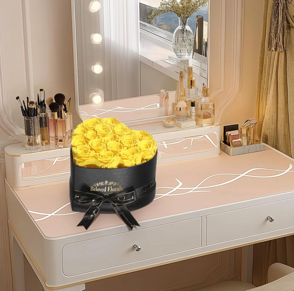 Elegant Preserved Flowers (16) Roses - For All Special Occasions - Vibrant Yellow