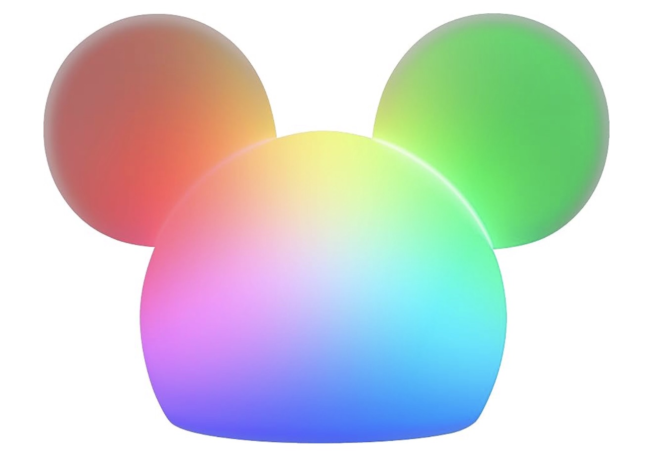 Mickey Mouse Squishy Color Changing, Night Light for Kids, USB Lamp, Battery Operated, Dimmable
