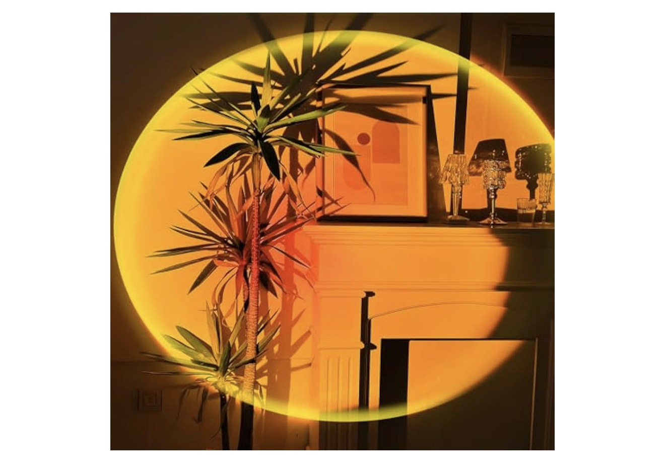 Sonsonderganglamp-projektor, 180 grade rotasie Sonprojeksielig LED-naglig Vloerlamp met USB-poort