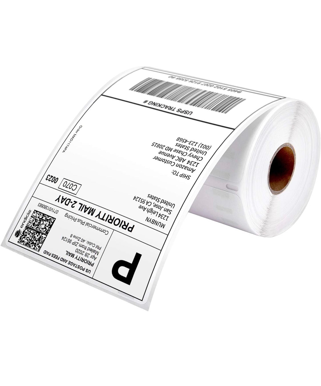 Termiese Versendetikette, 4x6” vir Termiese Drukker, 220 Velle - (1 Rol)
