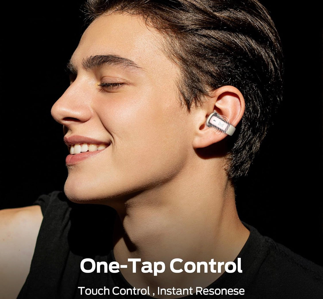 Monster Airclip Open Ear Clip-On Earbuds, Lightweight Comfort, Secure Fit, Crystal-Clear Call - IPX6 (White)