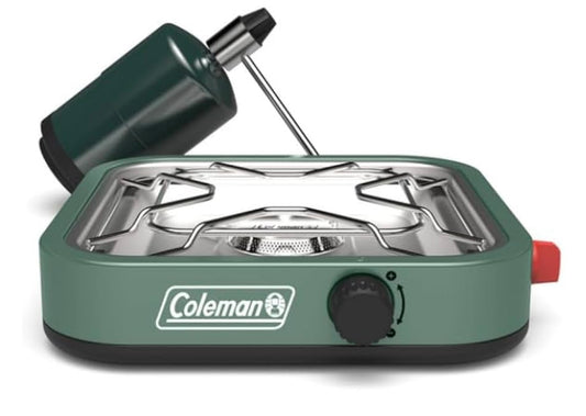 Coleman 18 1-Brander Kampstoof, Draagbare Kookplaat met 8000 BTU & Vuurhoutjielose Aansteking, Pas 12-Duim Pan, Ideaal vir Buitelewe Kook, Kampering, Agterkleppartytjies, Braai, BBQ's, en Meer