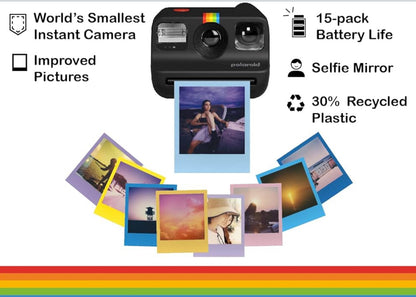 Polaroid Go Mini-kamera Gebundel met Polaroid GO Kleurfilm Harde Drasak, Lensskoonmaakdoekie - Blou