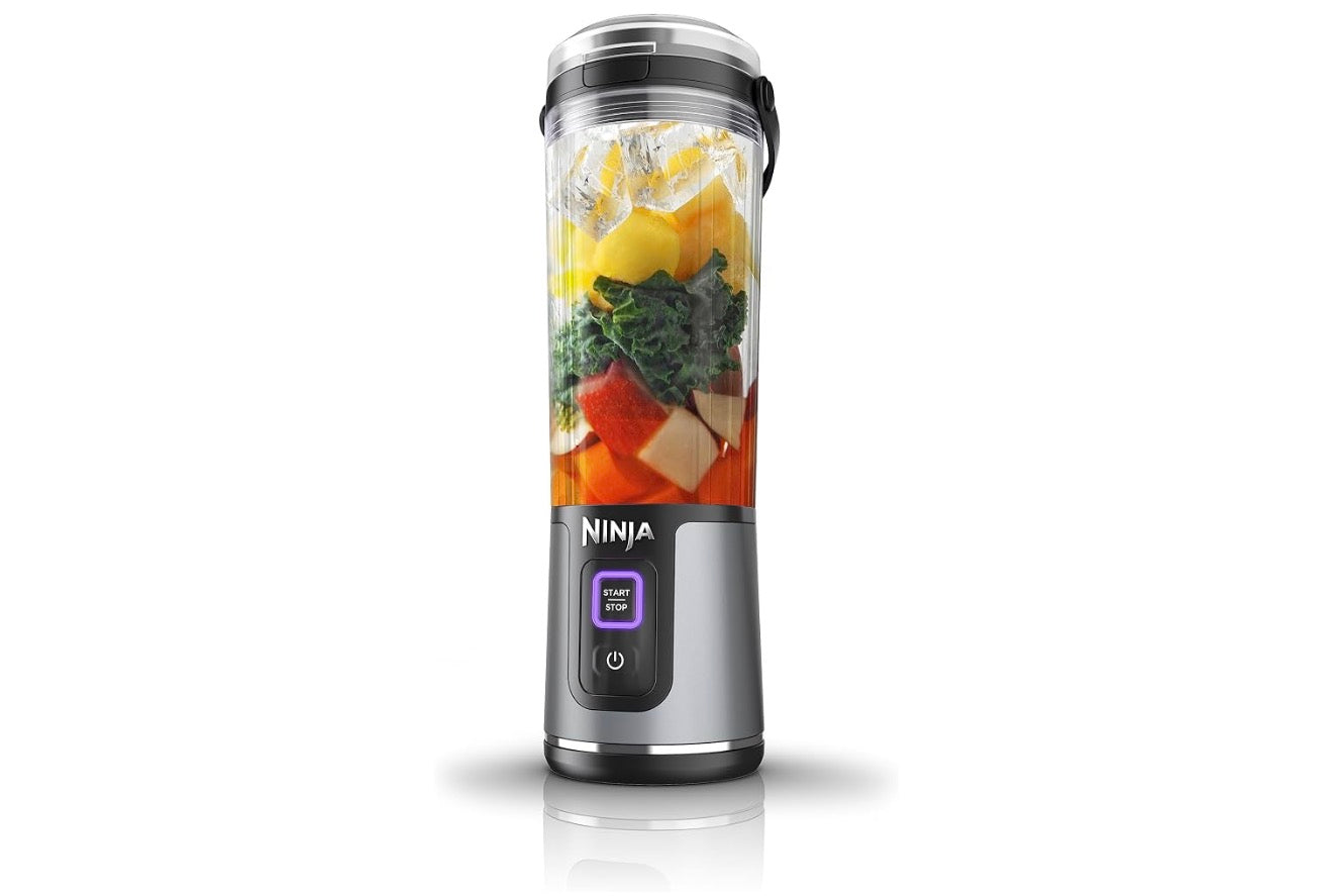 Ninja Blast Draagbare Blender Koordloos 530ml Houer Persoonlike Menger vir Skuddrankies en Smoothies BPA-vry Lekvrye Deksel en Suigbek USB-C Herlaaibaar Skottelgoedwasser Veilig - (Swart)