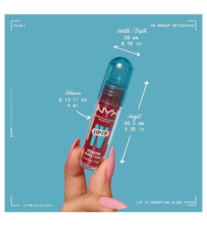 NYX PRO MAKEUP Lip IV Hydrating Glossy Lip Stain met 12 UUR Hidrasie - Mauve N Moist (Pers)