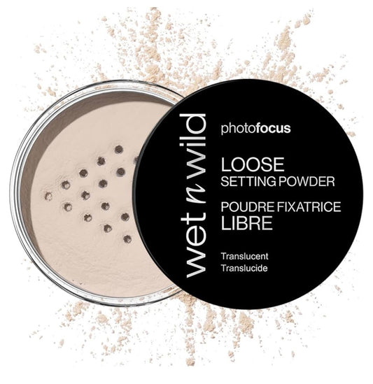 wet n wild Photo Focus Loose Baking Setting Powder, Highlighter Makeup, Fair to Medium & Tan Skin Tones - Translucent