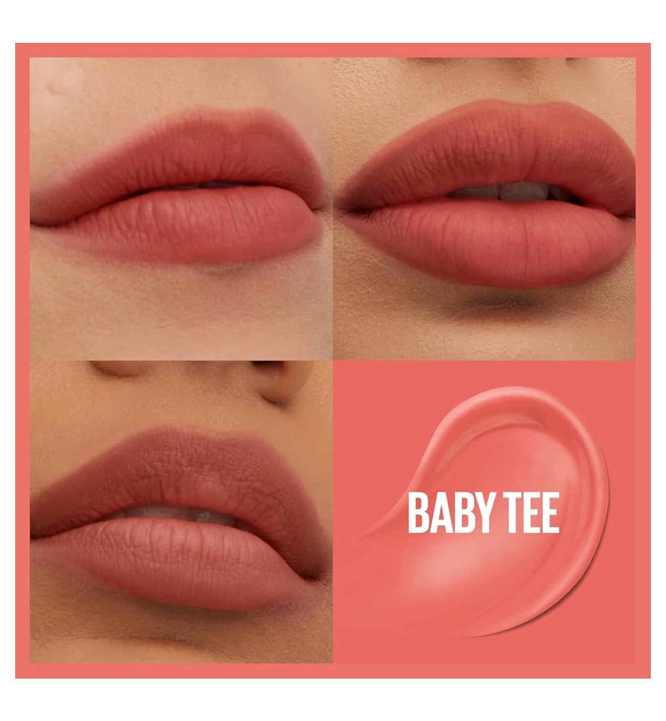 MAYBELLINE Super Stay Teddy Lip Tint, Langblywende Mat Lipstiffie Vir Tot 12 Uur Dra - (Baby Tee) 1 st