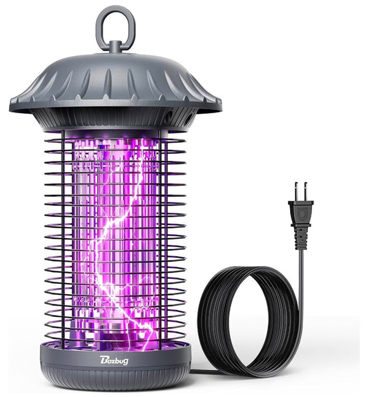LED Insekmorder Binne Buite, Tot 50 000 Uur Lewensduur Lamp, Energiebesparing & Dubbelband Aantrekking, 1.7 m Kragkabel, Hoogspanning Muskietvliegmorder Lokval Doder - (Tin)