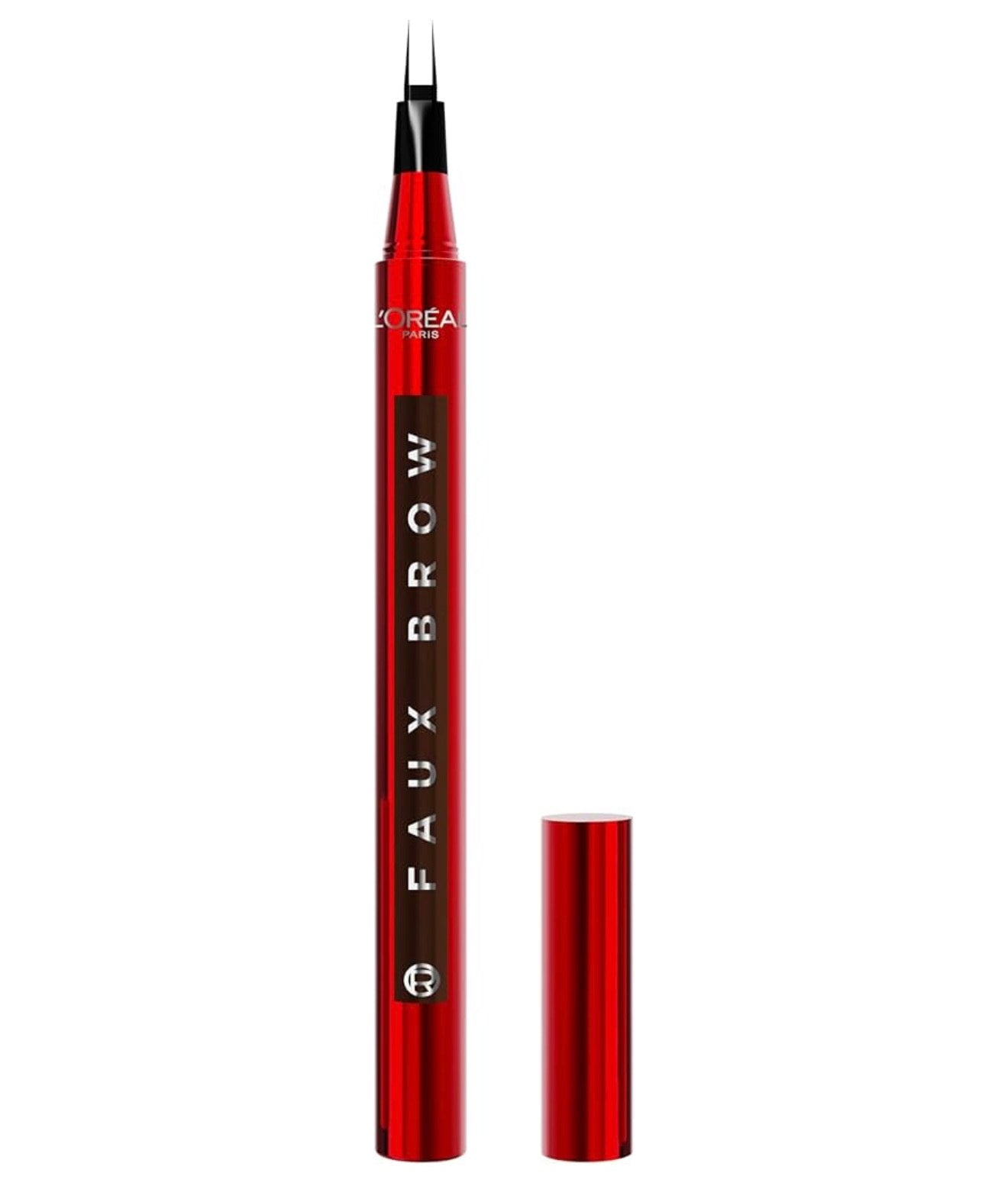 L’Oreal Paris Faux Brow, Haargelyk, Vul-Wenkrou-Pen m/ Dubbelborselpunt, Vinnig & Presies - Donkerbruin