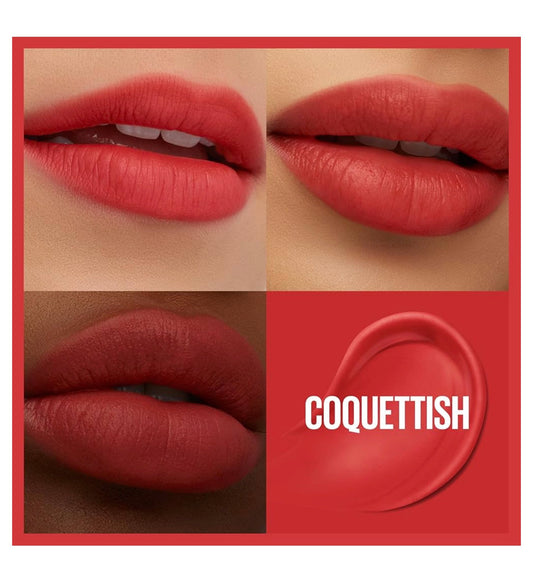 MAYBELLINE Super Stay Teddy Lip Tint, Langblywende Mat Lipstiffie Vir Tot 12 Uur Dra - (Coquettish) 1ct