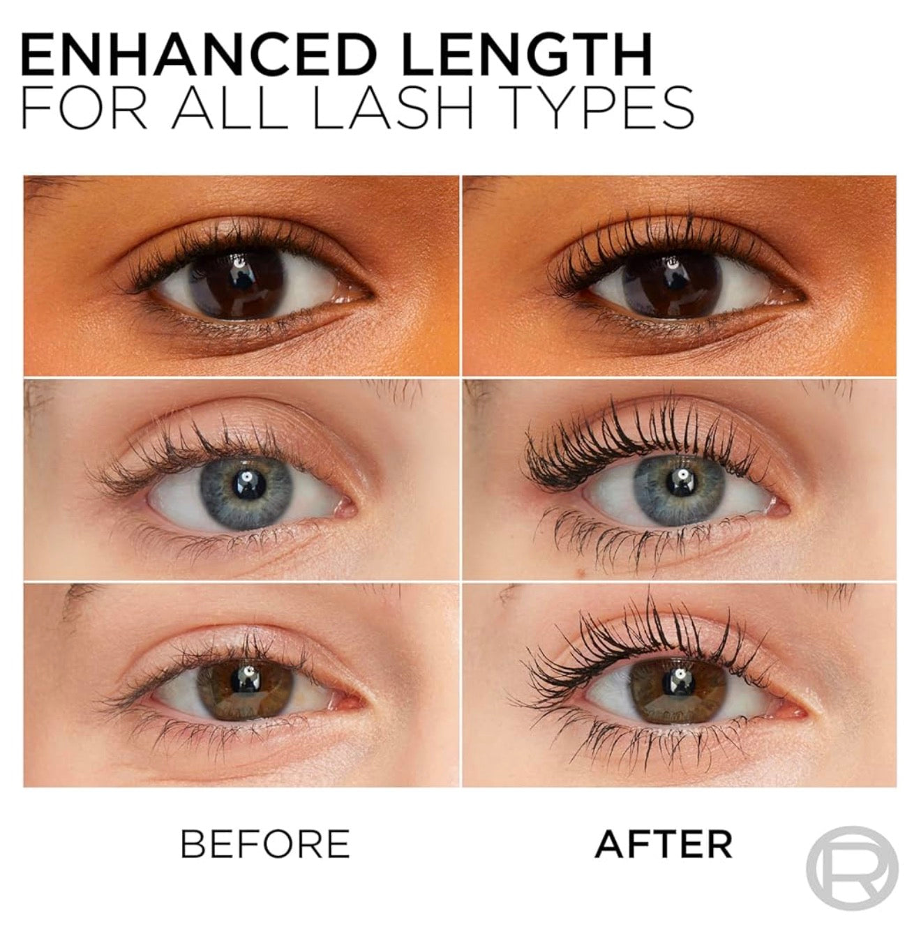 L’Oreal Paris Grimering Oorspronklike Telescopic Mascara, Skeidende Mascara Volume- en Lengteformule, Wasbaar - (Swartste Swart) 0.27 Fl Oz., 1 Tel.