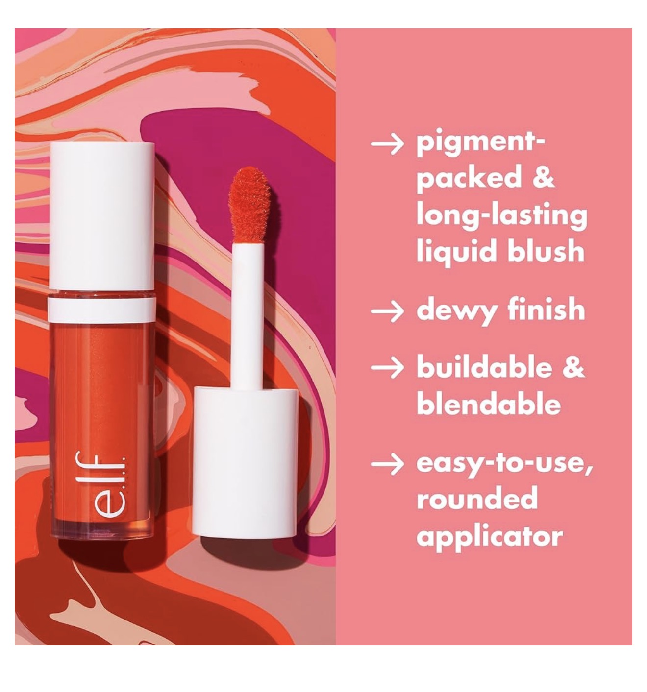 e.l.f. Camo Liquid Blush, Langdurige Vloeibare Bloos vir Hoëpigmentkleur, Skep 'n Sagte, Douerige Afwerking, Vegan & Wreedheidsvry - Bronze Bombshell