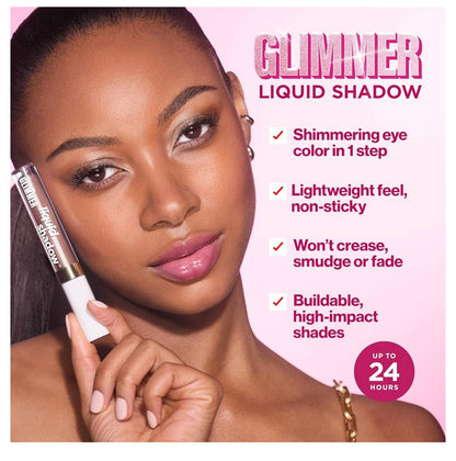 REVLON Glimmer Liquid Shadow, Smeervaste Glans-oogskadu Grimeer, Langdurig, Hoë Pigment - (207 Once in a Blue Moon)