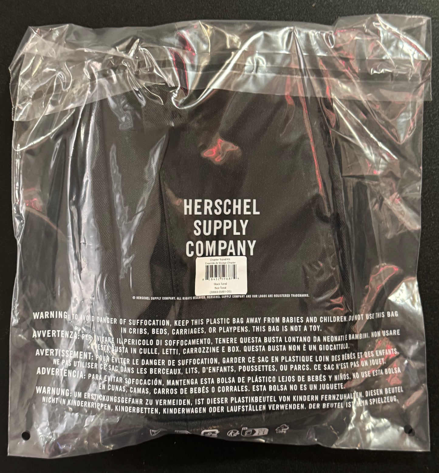 Herschel Supply Co. 3-Piece Travel Set: Backpack, Duffel Bag & Toiletry Kit - Black / Tan Straps NEW