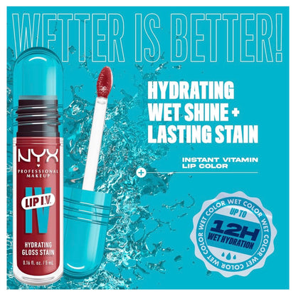 NYX PRO MAKEUP Lip IV Hydrating Glansende Lipvlek met 12H Hydrasie – Bubblegum Burst (Pienk)