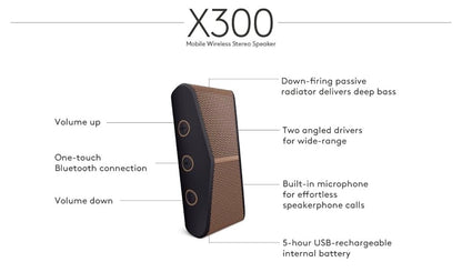 Logitech Draadlose Mobiele Stereoluidspreker – (Koperkleurige Swart)