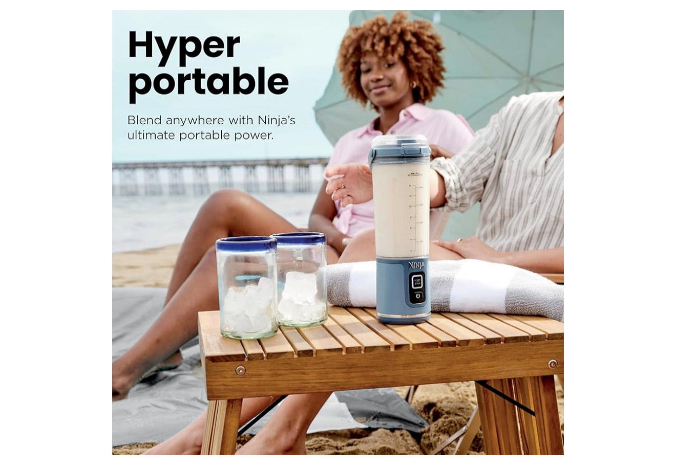 Ninja Blast Draagbare Blender Koordloos 530ml vir Skuddrankies & Smoothies, BPA-vry, Lekvaste Deksel & Suipbekkie, USB-C Herlaaibaar, Skottelgoedwasser Veilig - (Blou)