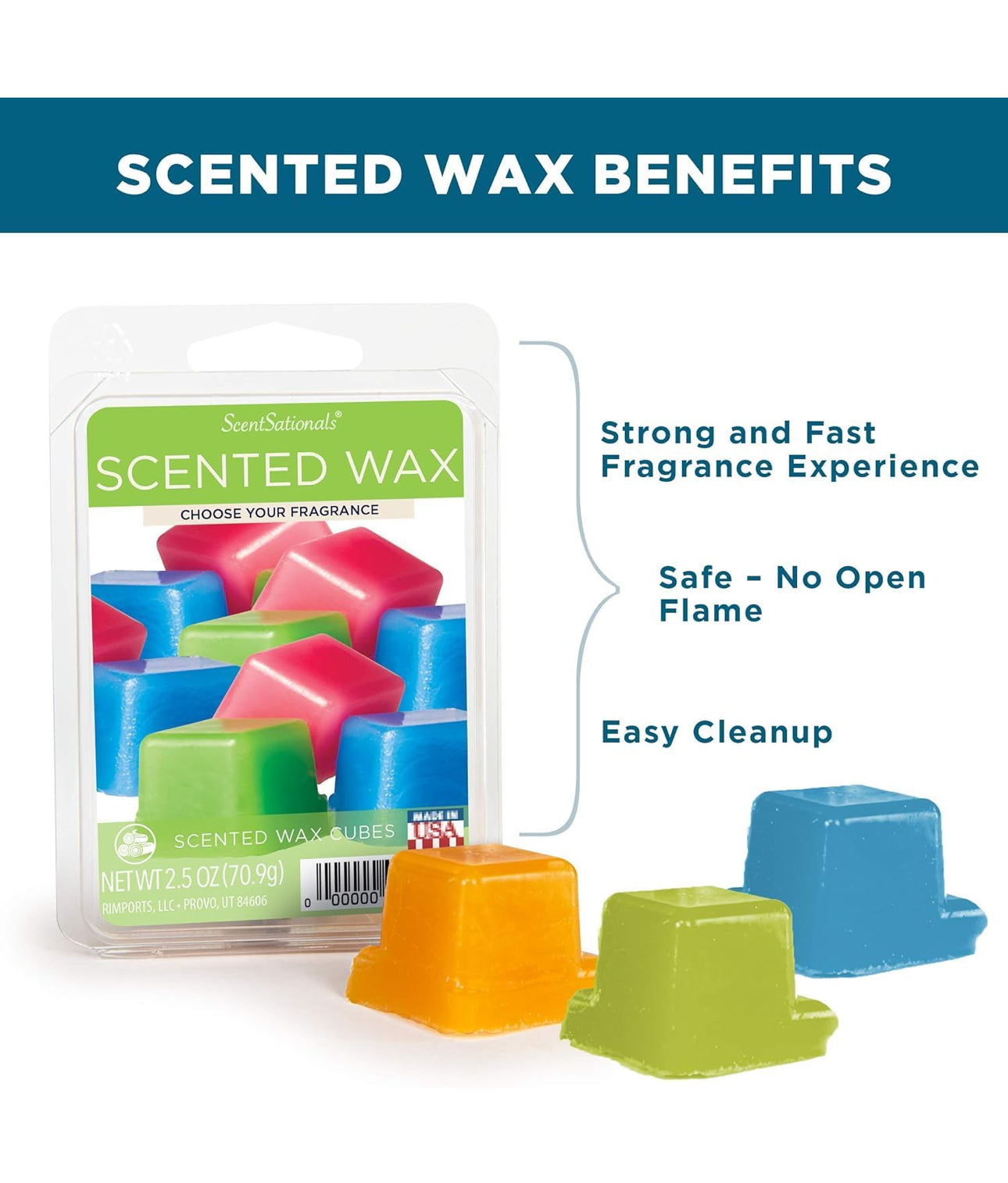 Scentsationals Wax Melts, Wax Cubes Strong Scent - Honeysuckle Nectar - 4PK