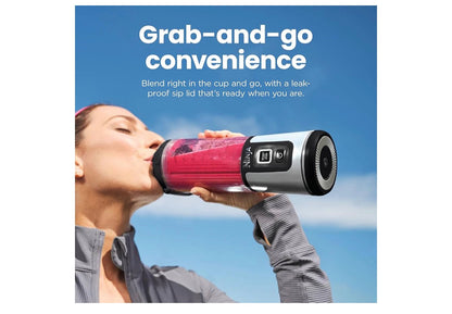 Ninja Blast Draagbare Blender Koordloos 530ml Houer Persoonlike Menger vir Skuddrankies en Smoothies BPA-vry Lekvrye Deksel en Suigbek USB-C Herlaaibaar Skottelgoedwasser Veilig - (Swart)
