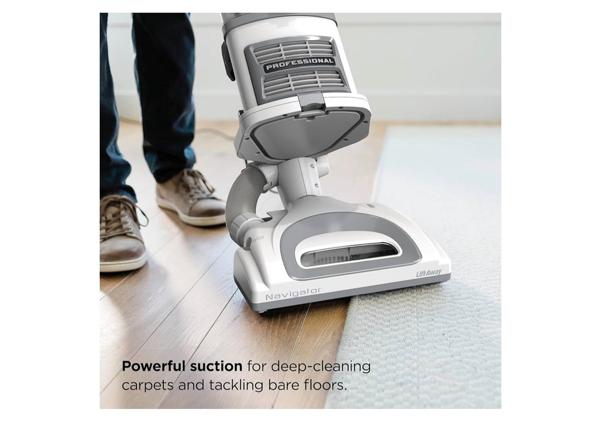 Shark Upright Navigator Lift-Away Vacuum Cleaner,Pet Hair, Carpet & Hard Floor Cleaning Dusting Brush & Crevice Tool, HEPA Filter | Swivel Steering (White/Silver)