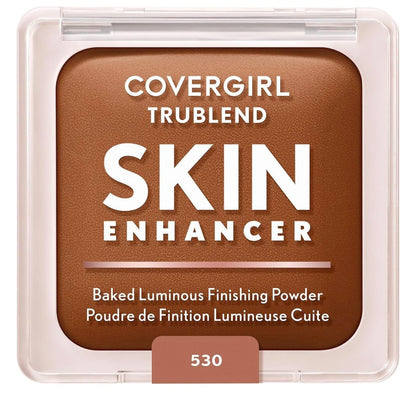 COVERGIRL TruBlend Skin Enhancer Baked Luminous Finishing Face Powder, with Hyaluronic Acid and White Rose Extract, Sheer & Buildable - 530 Cocoa Brownie