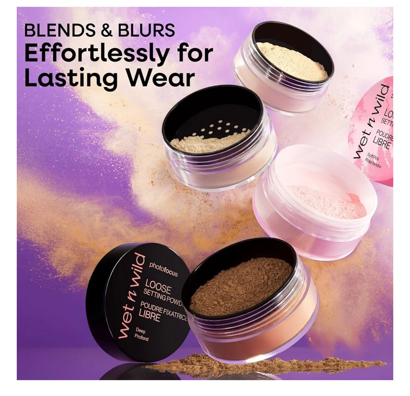 wet n wild Photo Focus Loose Baking Setting Powder, Highlighter Makeup, Suitable for All Skin Tones - Banana