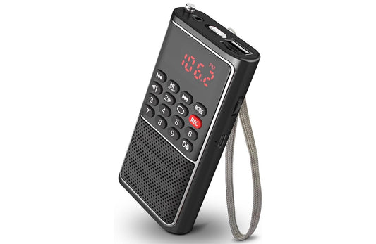 Mini Draagbare FM-radio USB-speler, TF/SD-kaart/USB-gleufondersteuning Mp3-speelopname, Sak-Walkman Klein radio met sluitknoppie, Polsbandjie, Herlaaibare battery-aangedrewe, Uitstekende ontvangs en klank