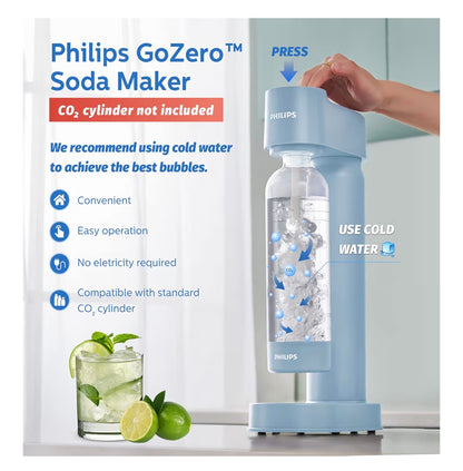 Soda Maker / Sparkling Water Machine, Lightweight & Easy to Use (Blue)