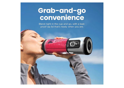 Ninja Blast Koordlose 532 ml Draagbare Blender Vir Skommels en Smoothies, BPA-vry, Lekvaste Deksel en Suigbek, USB-C Herlaaibaar, Skottelgoedwasser Veilig - (Metaalswart)