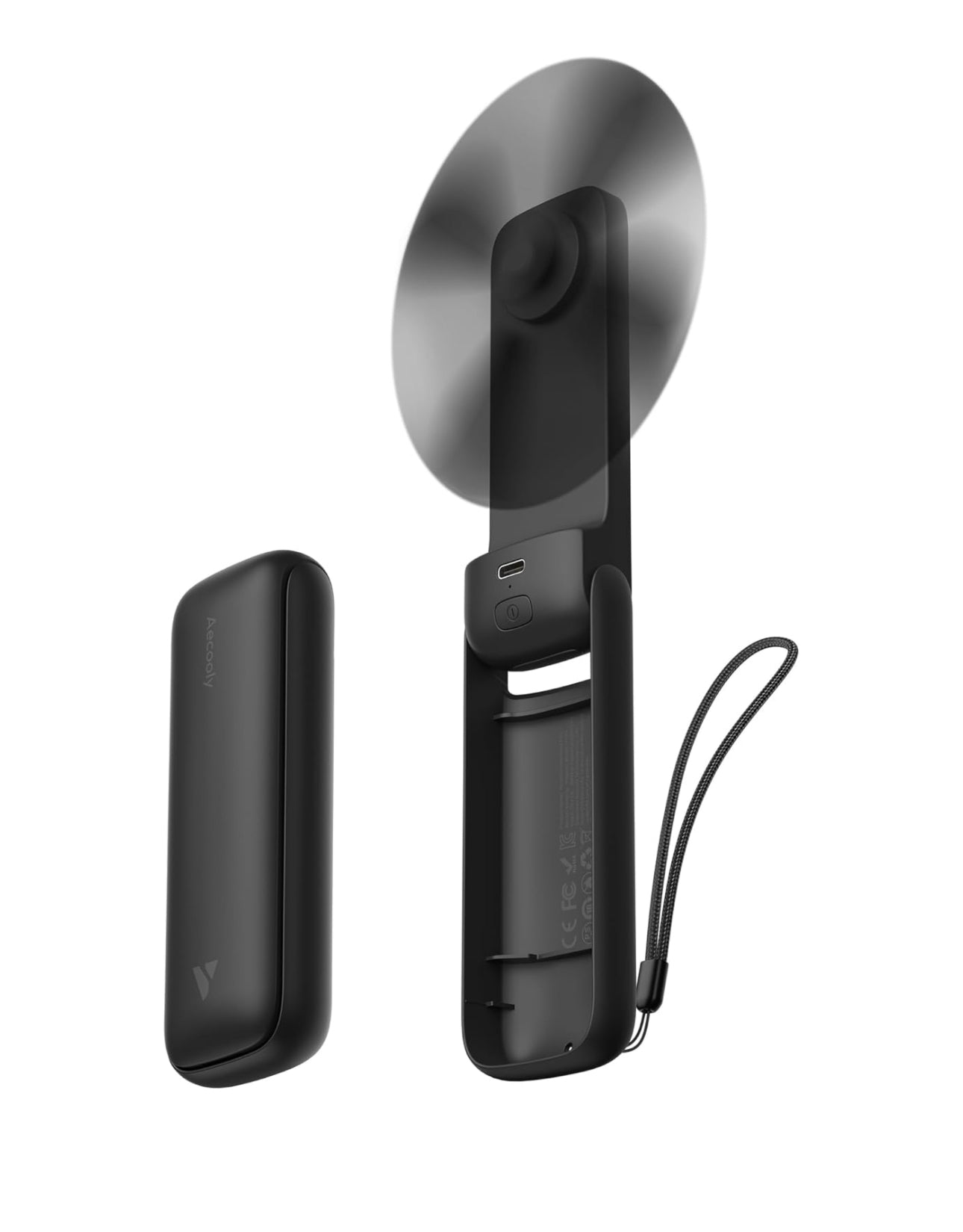 New Mini Personal Slim Portable Handheld Fan - USB Rechargeable - Black