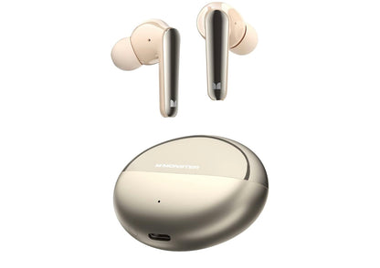 Monster AirLinks Draadlose Oorfone, Bluetooth 5.3 Hi-Fi Stereo Klank, Tipe-C Vinnige Laai, Raakbeheer, IPX6 Waterdigte in-Oor Oorfone, 30 Ure Speeltyd