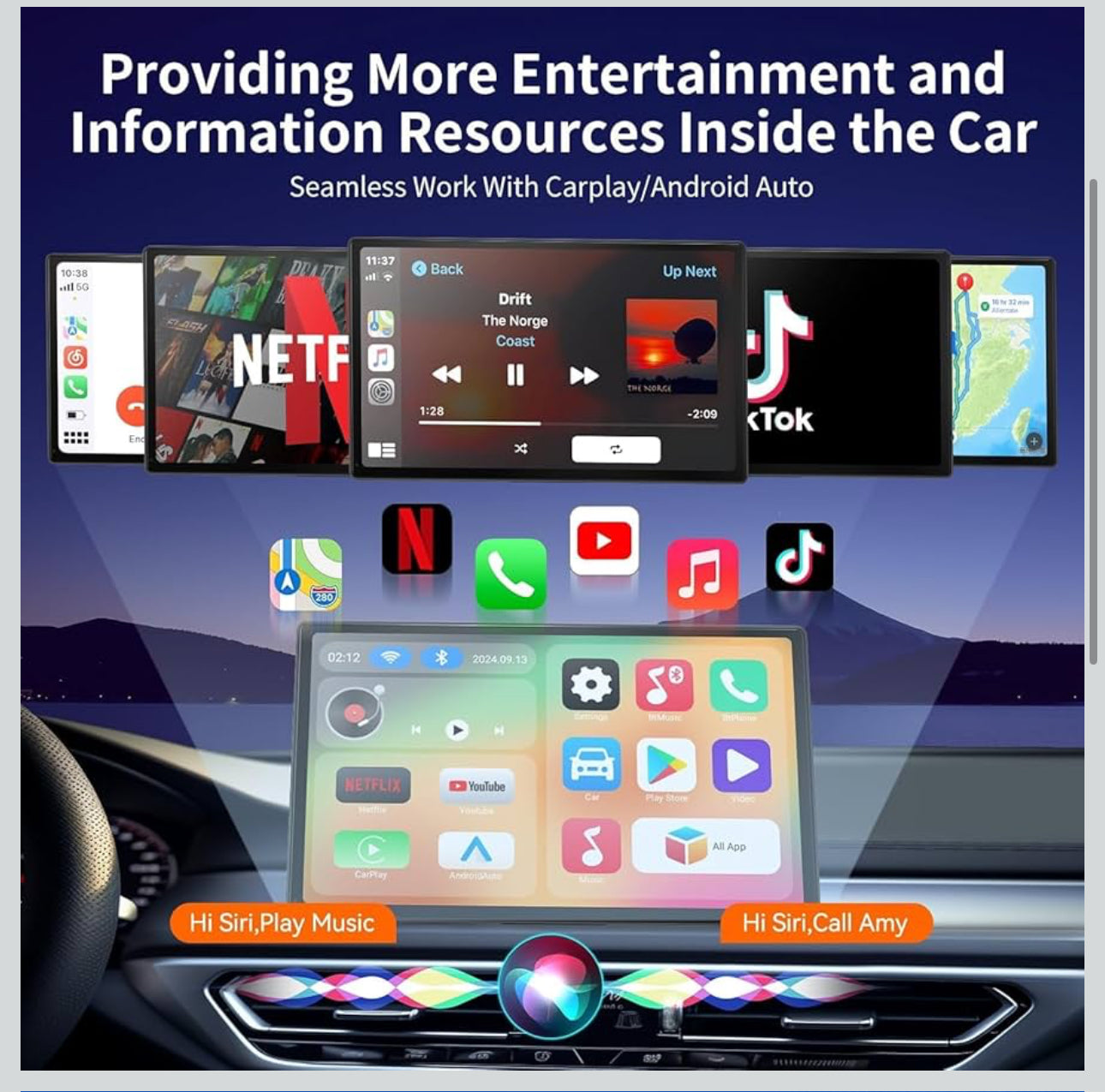 New Wireless Carplay & Android Auto Adapter with Netflix YouTube TikTok, CarPlay Wireless Adapter for Cars with OEM Wired CarPlay