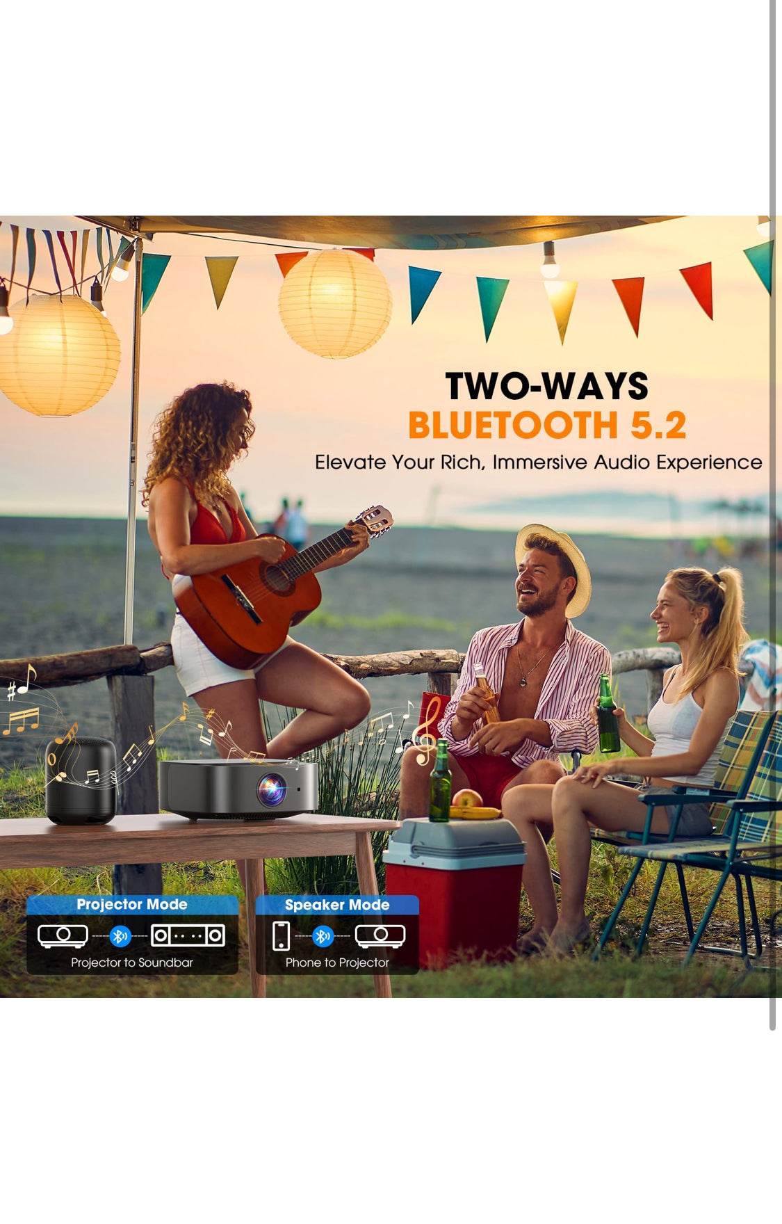 2025 Netflix-Official | 386+ Built-in Apps] DBPOWER E2 Smart Projector with WiFi and Bluetooth, Mini Projector 4K Support with Netflix, Youtube, Disney+, Hulu, Max, Crunchyroll w/ Portable Case