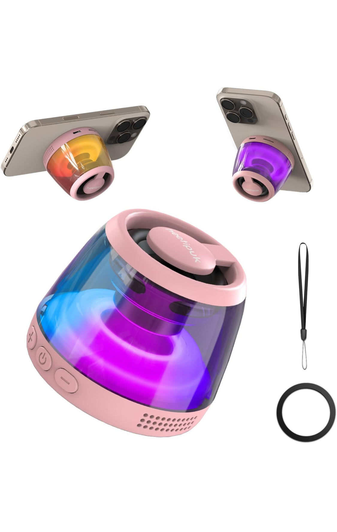 Magnetic Bluetooth Loudspeaker, Portable Mini Bluetooth Speaker Small with Cell Phone Stand