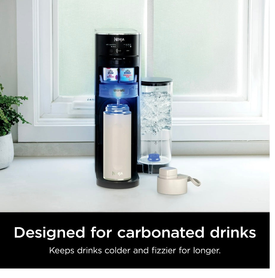 Ninja Travel Water Bottle (24 oz) Stainless Steel Tumbler for Carbonated Drinks (Stone)