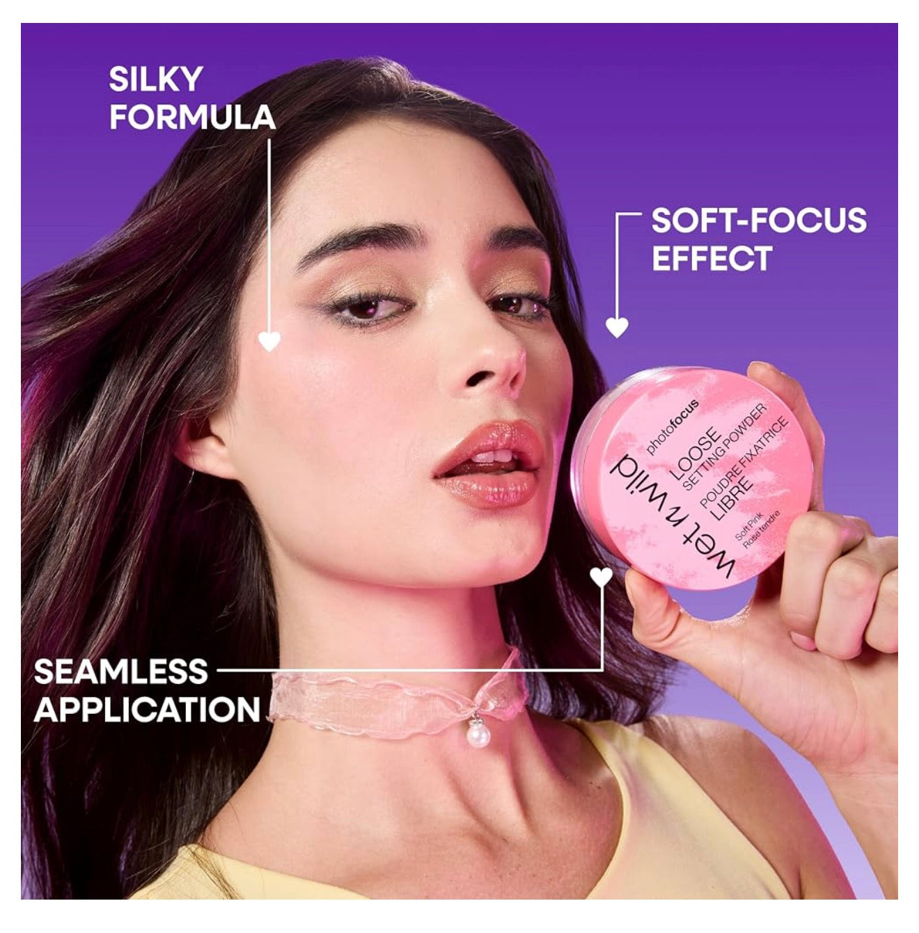 wet n wild Photo Focus Loose Baking Setting Powder, Highlighter Makeup, Suitable for All Skin Tones - Off-White Translucent